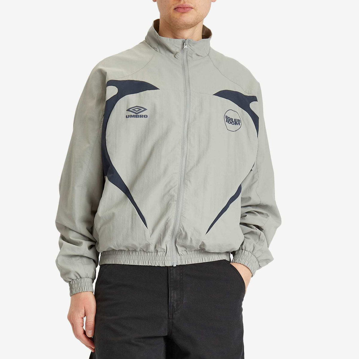 Boiler Room Men's x Umbro Shell Track Jacket in Grey Boiler Room