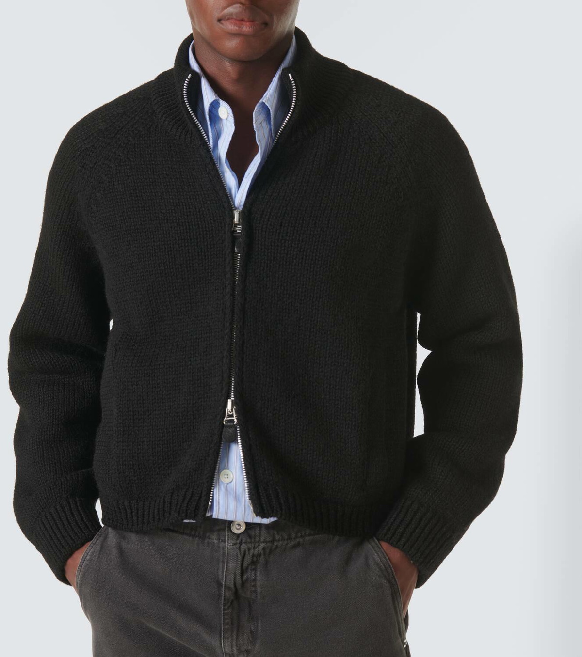 Our Legacy Cropped wool zip-up sweater Our Legacy