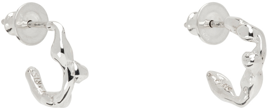 FARIS Silver Small Lava Hoop Earrings Faris