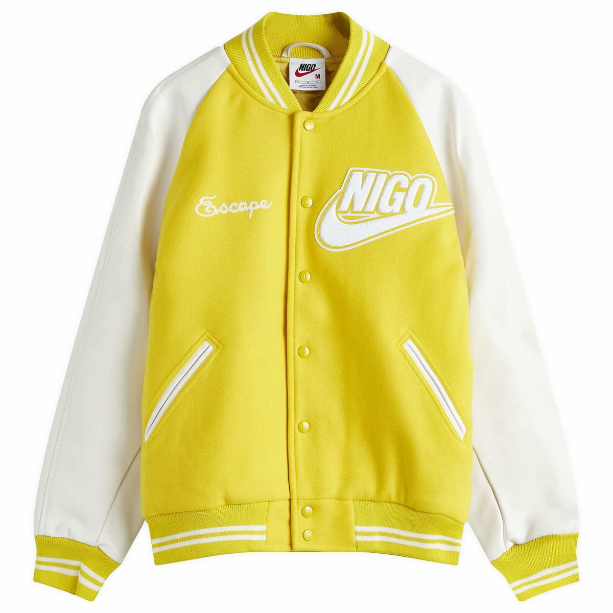 Nike x Nigo Varsity Jacket in Yellow/White Nike