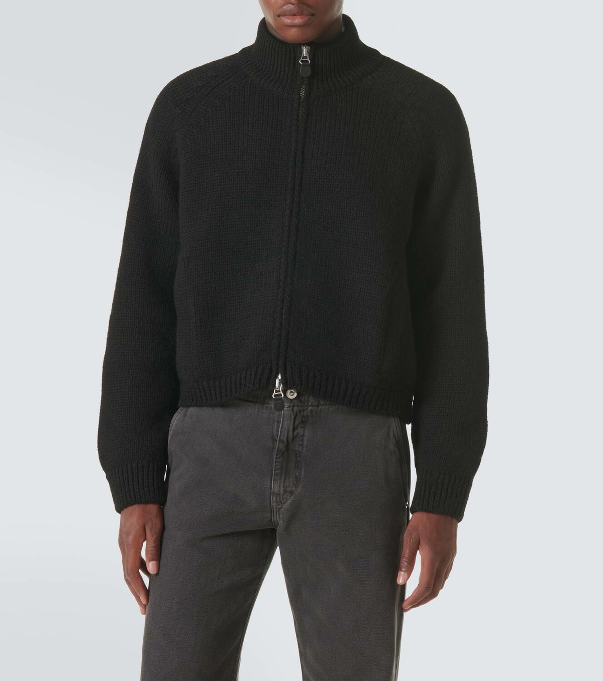 Our Legacy Cropped wool zip-up sweater Our Legacy