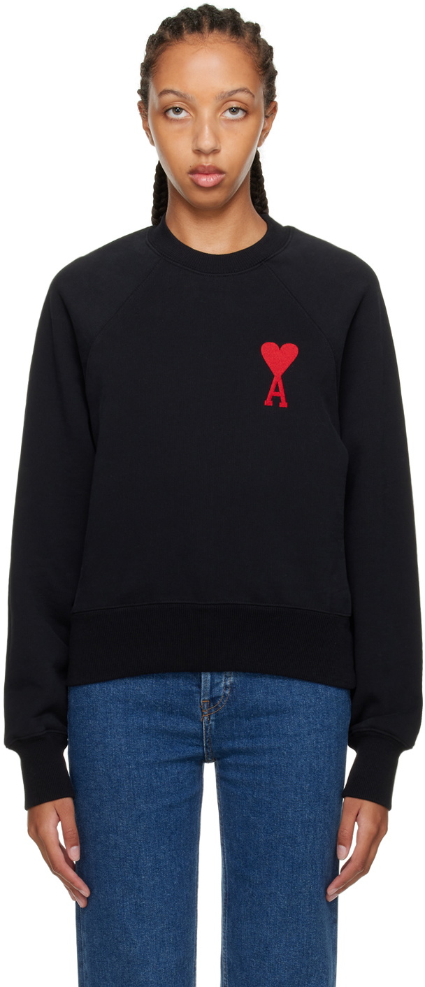 AMI Paris SSENSE Exclusive Black Ami de Cœur Sweatshirt AMI