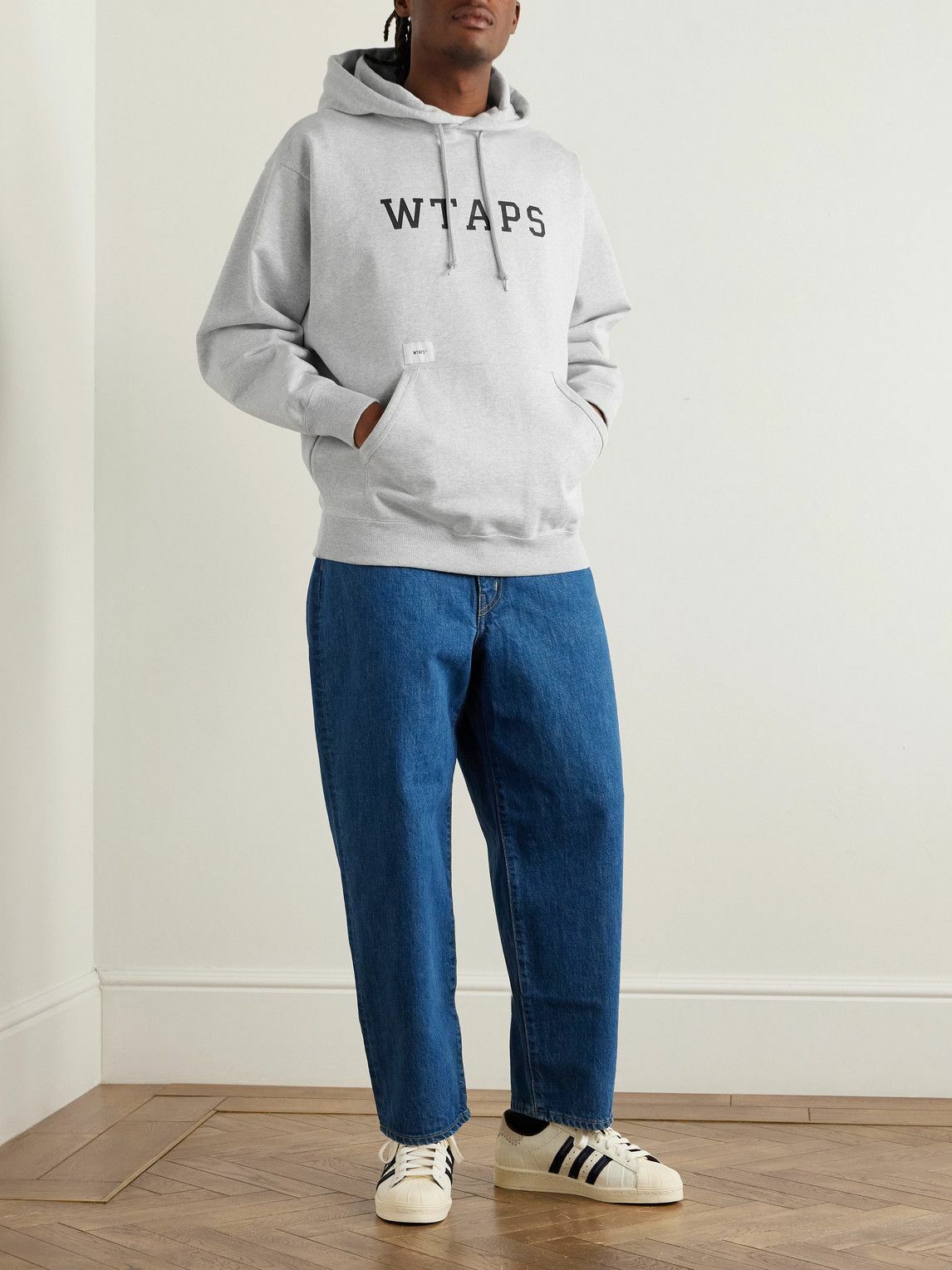 WTAPS - Academy Logo-Print Appliquéd Cotton-Jersey Hoodie - Gray WTAPS