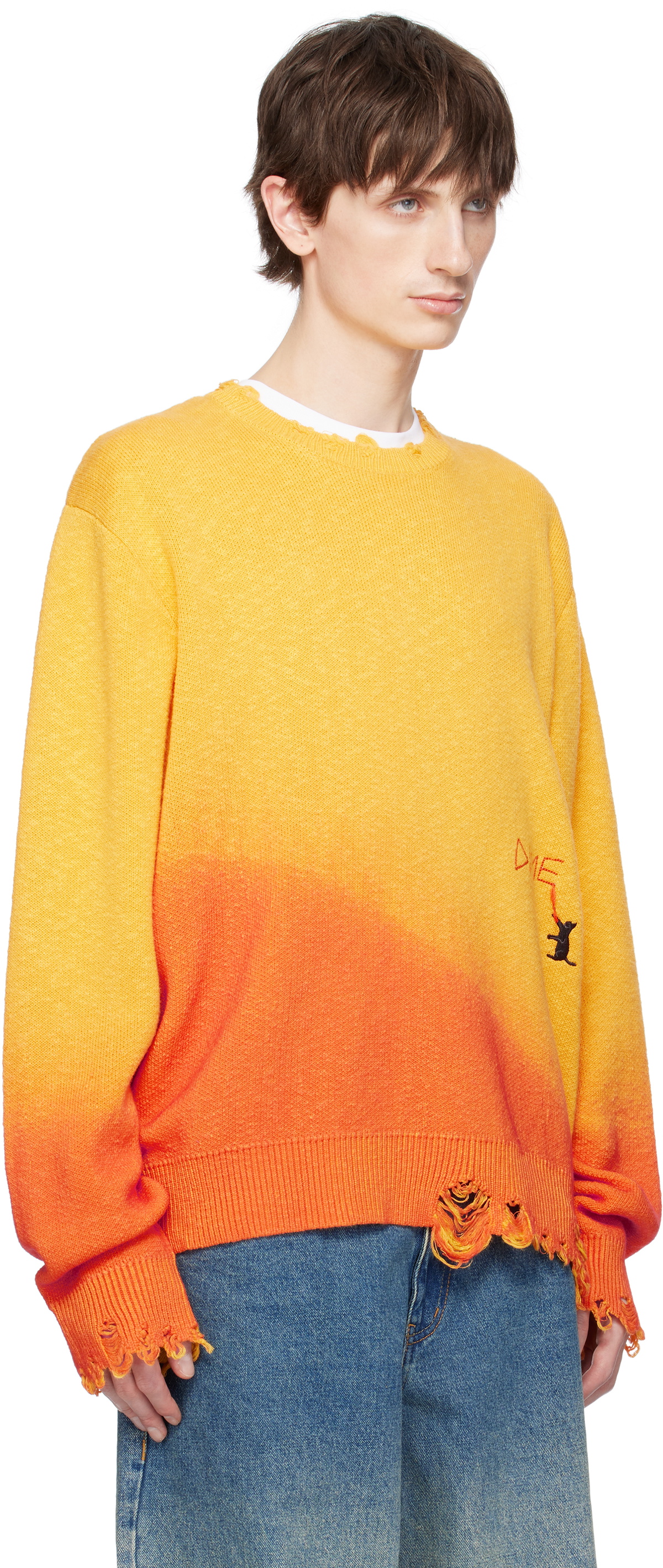 Dime Orange Cat Knit Sweater Dime