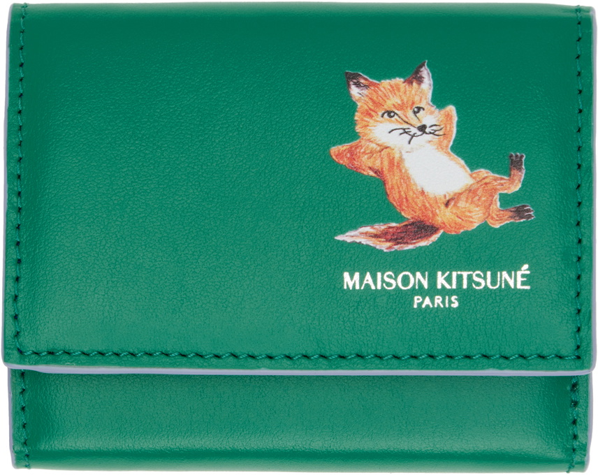 Maison Kitsuné Green Chillax Fox Wallet Maison Kitsune