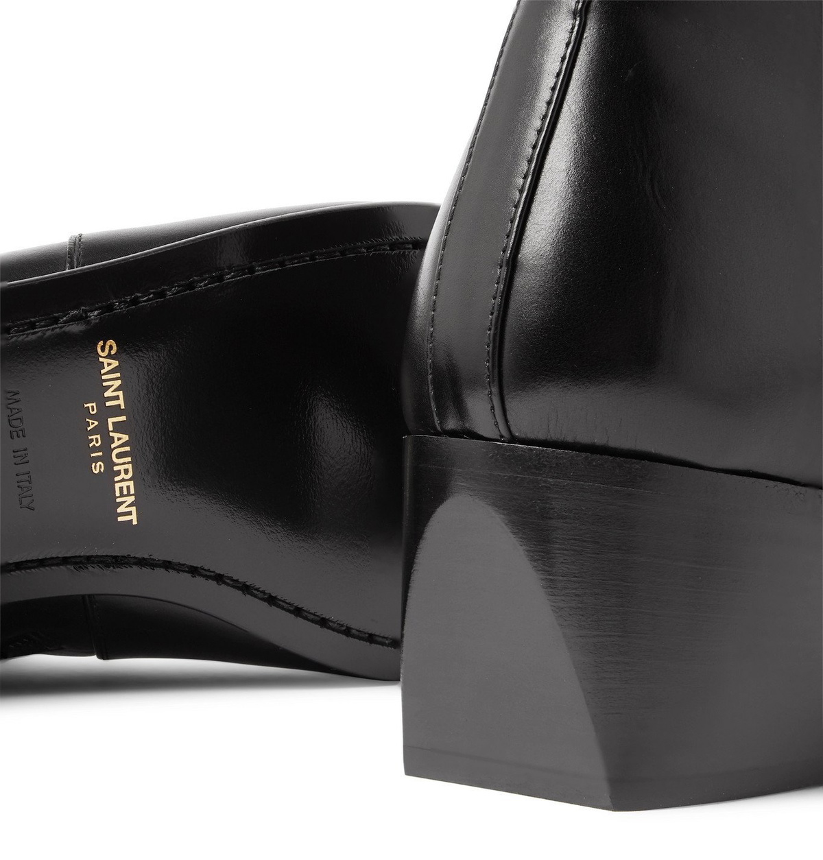 SAINT LAURENT - Wyatt 60 Leather Chelsea Boots - Black Saint Laurent