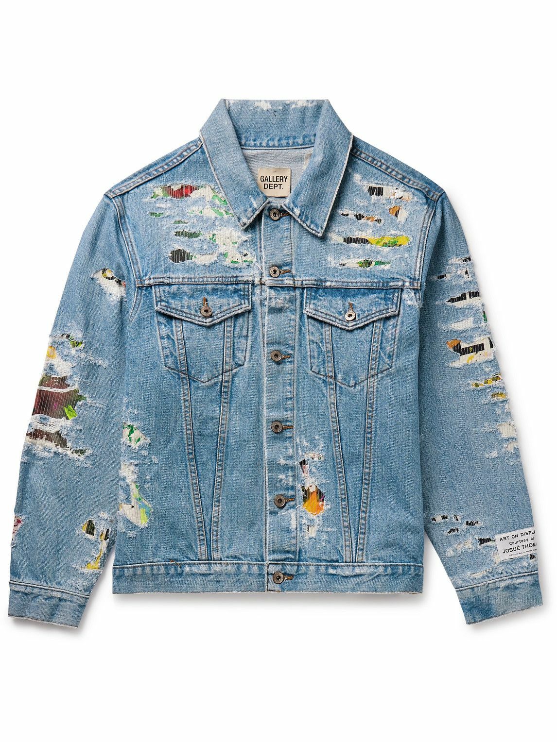 Gallery Dept. - Andy Distressed Layered Printed Denim Jacket
