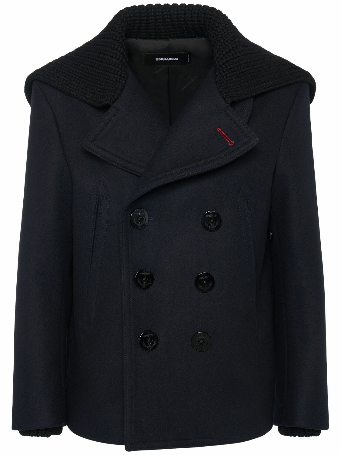 DSQUARED2 Felted Wool Blend Sailor Peacoat Dsquared2