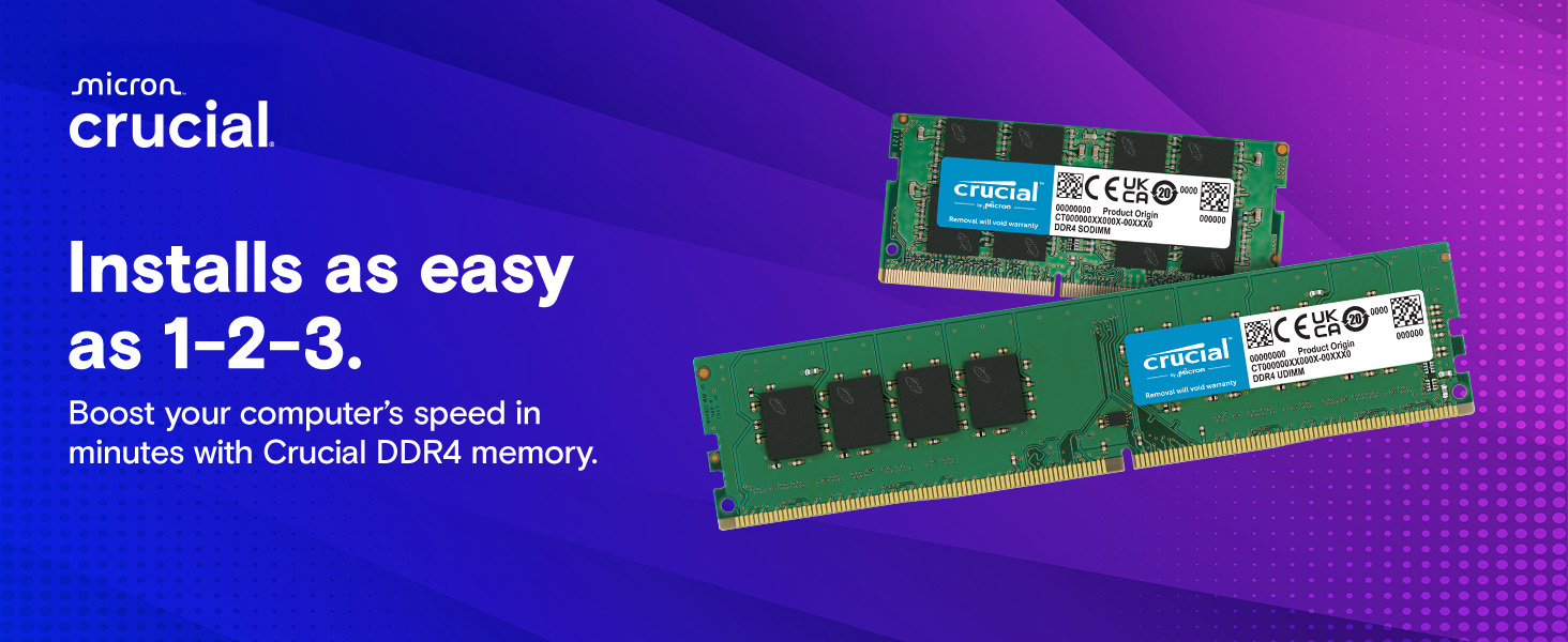 Crucial 64GB Kit (32GBx2) DDR4 3200 MT/s CL22 DIMM 288-Pin Memory