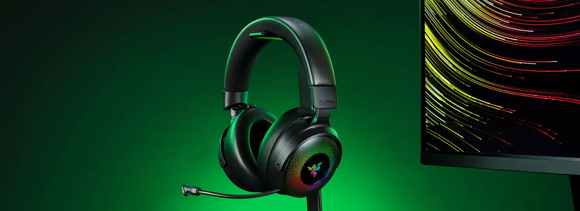 Razer Kraken V4 Pro; OLED Control Hub; Razer Sensa HD Haptics; 4