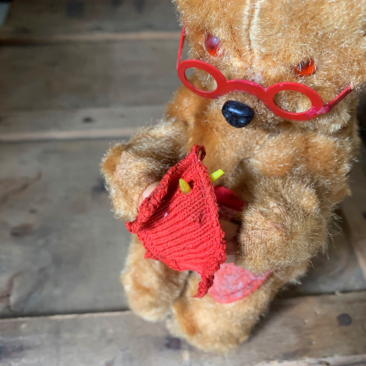 稀少 稼働品 西ドイツ MAX CARL社 ゼンマイ式 ぬいぐるみ 編み物をする