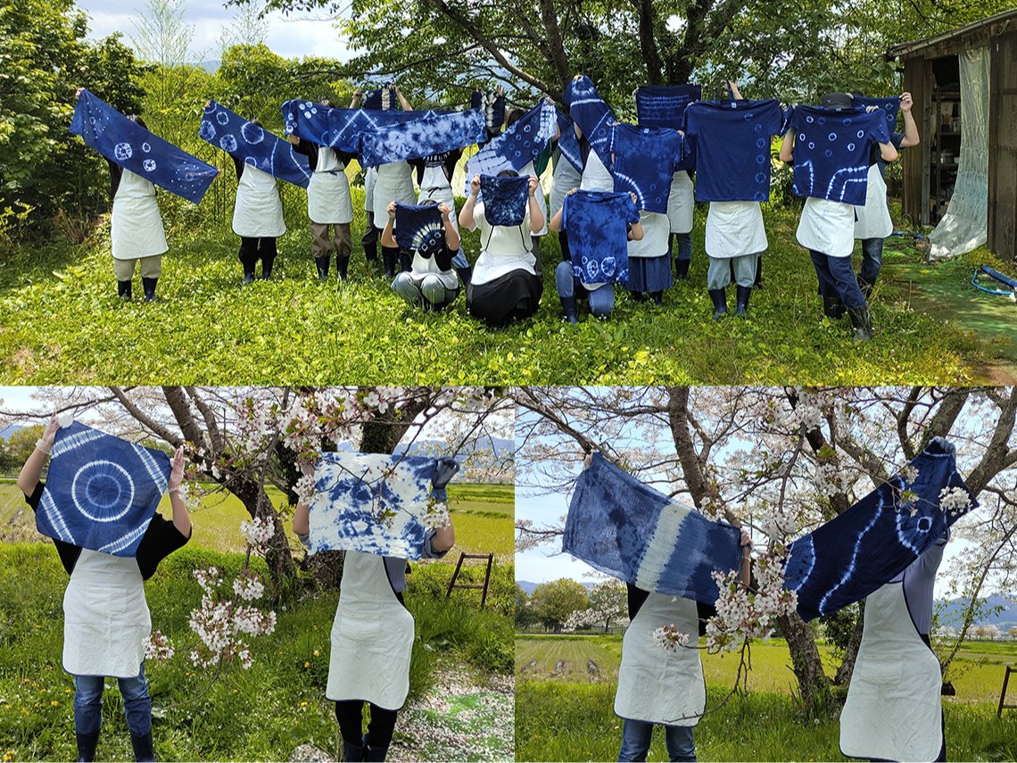 京都・亀岡】お好きな教材で本藍染め体験♪大判ハンカチ・手ぬぐい・T