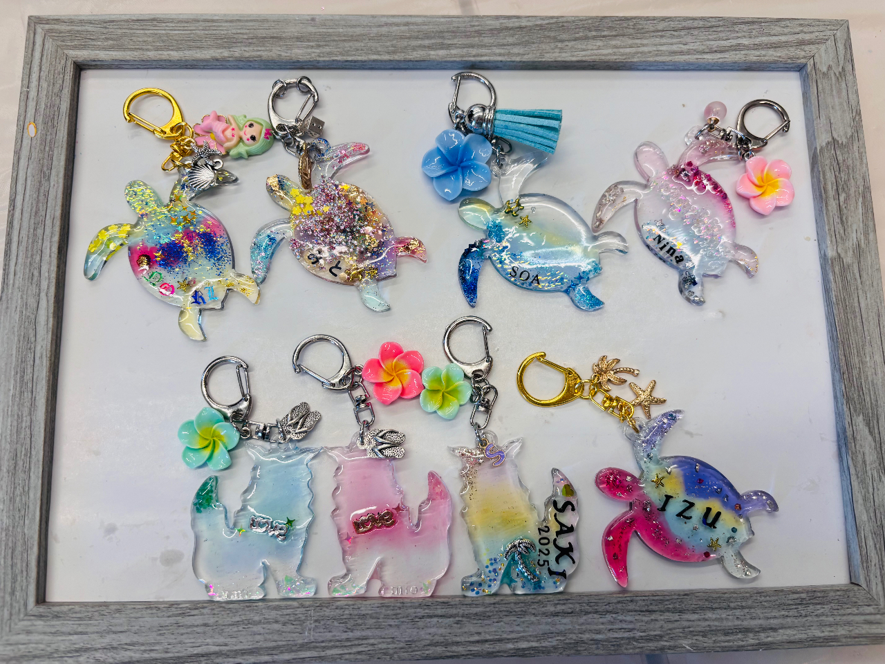 万座毛 当日予約可能♪】キラキラレジンオリジナルキーホルダー作り