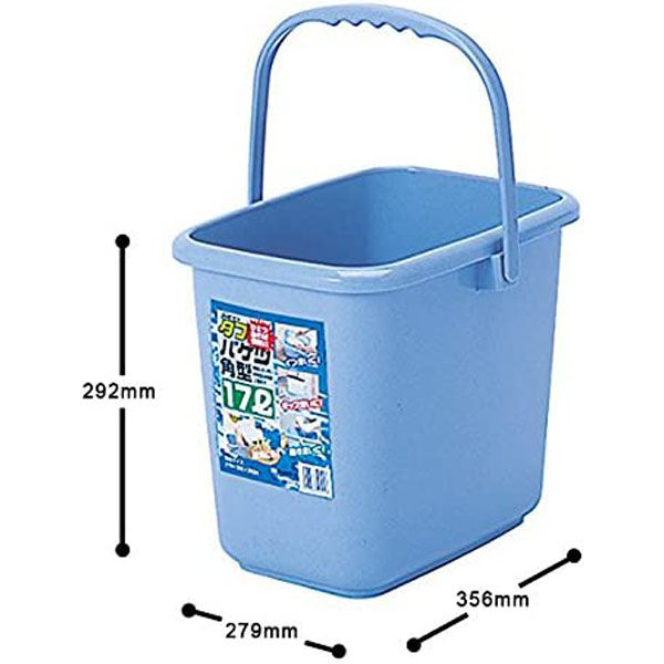 サンコープラスチック ニュータフバケツ 角型 17L ストーンブルー