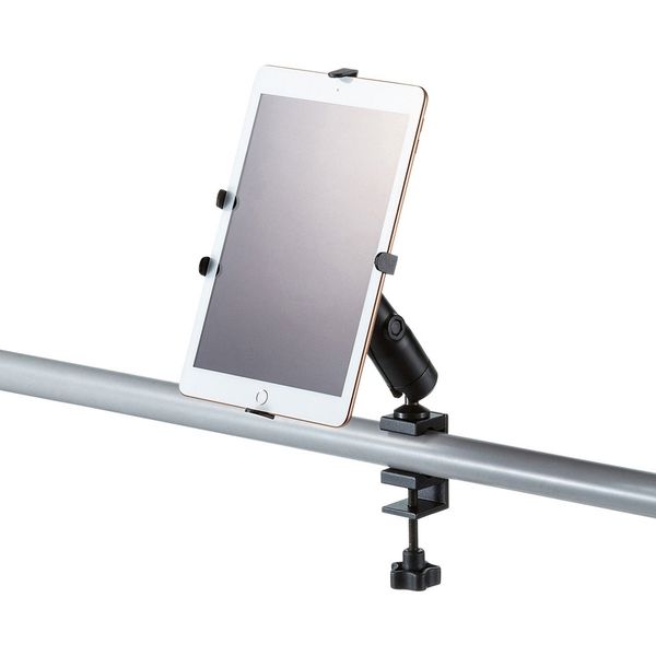 サンワサプライ 支柱取り付け用タブレットホルダー 2関節 CAR-SPHLD3 1
