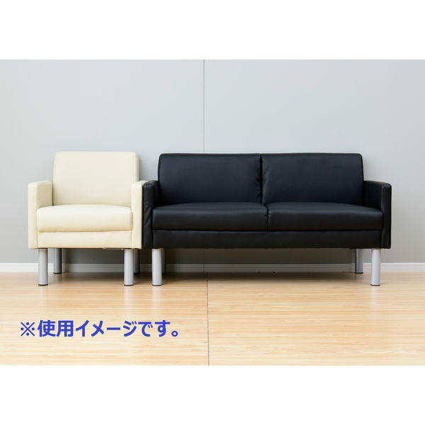 軒先渡し】YAMAZEN シングルソファ 1人掛 アイボリー PVCレザー 幅600