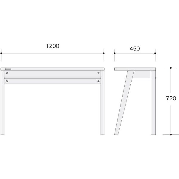 オカムラ リュブレ 平机1200 幅1200×奥行450×高さ720mm オークブラウン