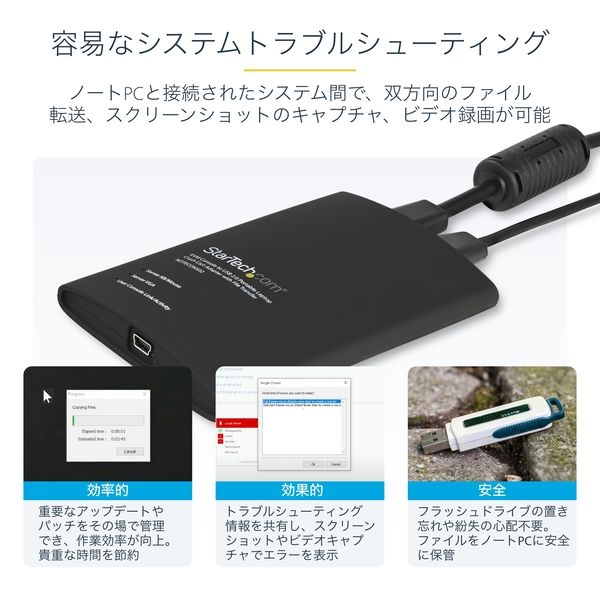 KVMコンソールアダプタ 携帯用 ノートパソコン対応 USB接続 NOTECONS02