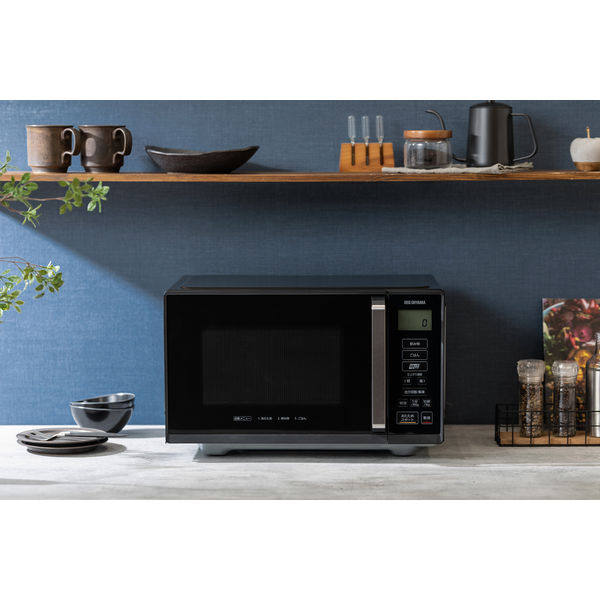 アイリスオーヤマ 電子レンジ 22L フラットテーブル ブラック IMBー