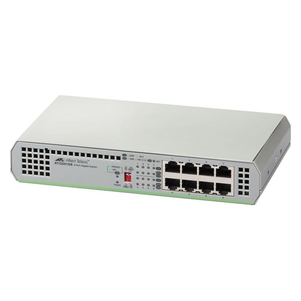 スイッチングハブ 8ポート 電源内蔵 AT-GS910/8 レイヤー2スイッチ