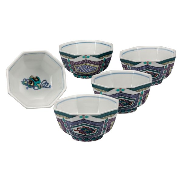 伊野正峰 日本の伝統工芸品【九谷焼】 3.2号小鉢揃 古九谷風 (K9-227