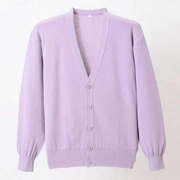 抗ピルメンズカーディガン パープル L D2001-PUL-L 1枚 ディーフェイズ