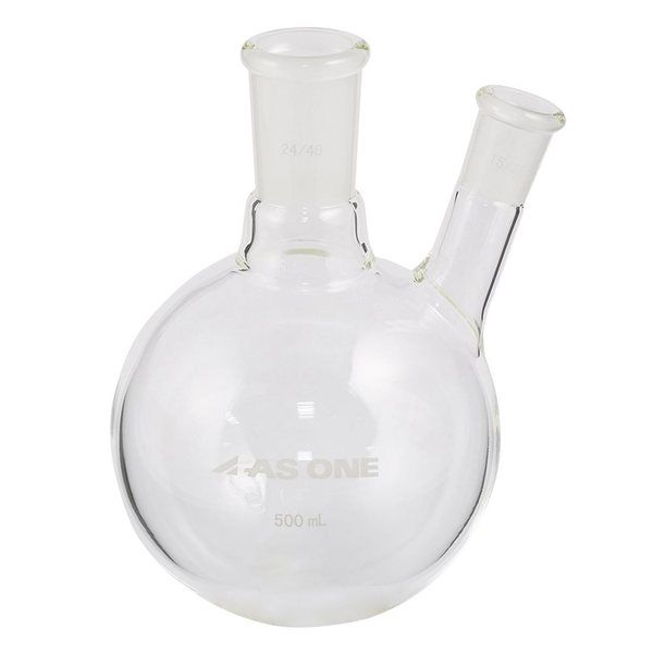 アズワン 二つ口フラスコ 500mL 側管摺合 15/25 FG2-052440-1 1個 3