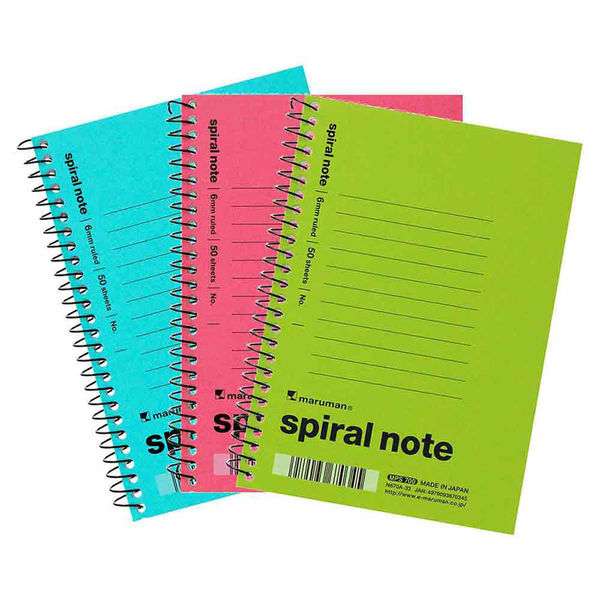 マルマン スパイラルノート 6mm横罫 A6 50枚 カラーアソート N670BX3 1