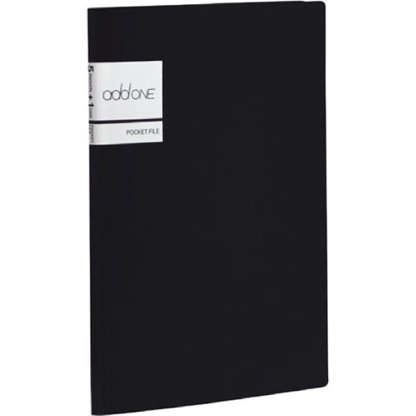 セキセイ アドワン 5ポケットファイル A5(見開きA4) ブラック AD-2655