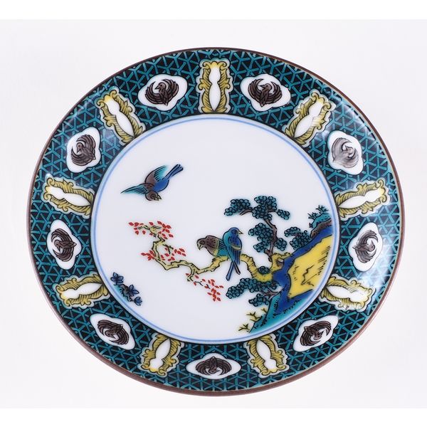 青郊 【九谷焼】豆皿名品コレクション 古九谷色絵岩松鳥図 MC-25-2p 2