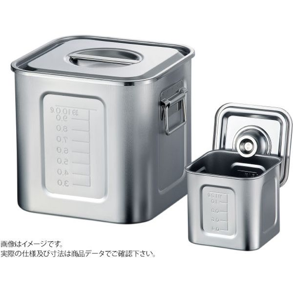 AG21ー0 目盛付角キッチンポット 27cm（手付） 1個 15270