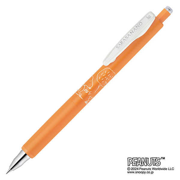 ゼブラ サラサナノ スヌーピー 0.38mm オレンジ ゲルインクボールペン