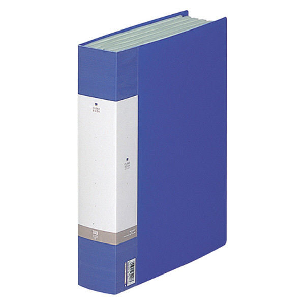 リヒトラブ リクエスト クリヤーブック A4タテ 100ポケット 青（ブルー