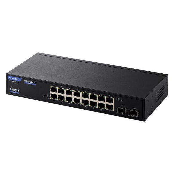 スイッチングハブ 16ポート ギガ WEBスマート 金属筐体 電源内蔵