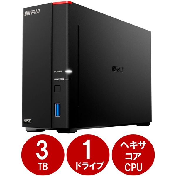 バッファロー NAS 1ベイ 3TB リンクステーション ネットワークHDD