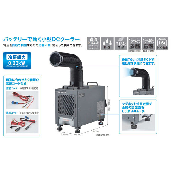 NAKATOMI（ナカトミ） 小型DCクーラー 電気式車輌専用 マグネット式