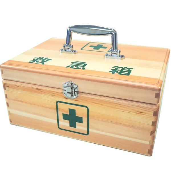 日進医療器 リーダー木製救急箱&衛生材料セット Mサイズ 防災備蓄 緊急