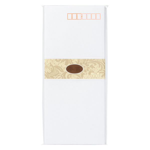 マルアイ 奉書封筒 長4 郵便枠あり フ-162 1袋(10枚入) - アスクル