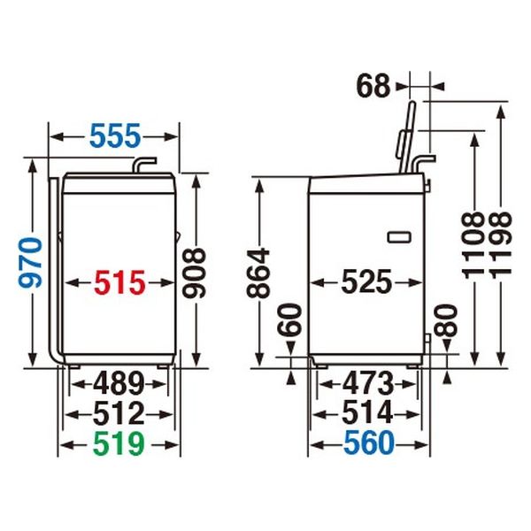 東芝 全自動洗濯機6Kg【軒先渡し】 AW-6GA4(W) 1台（直送品） - アスクル