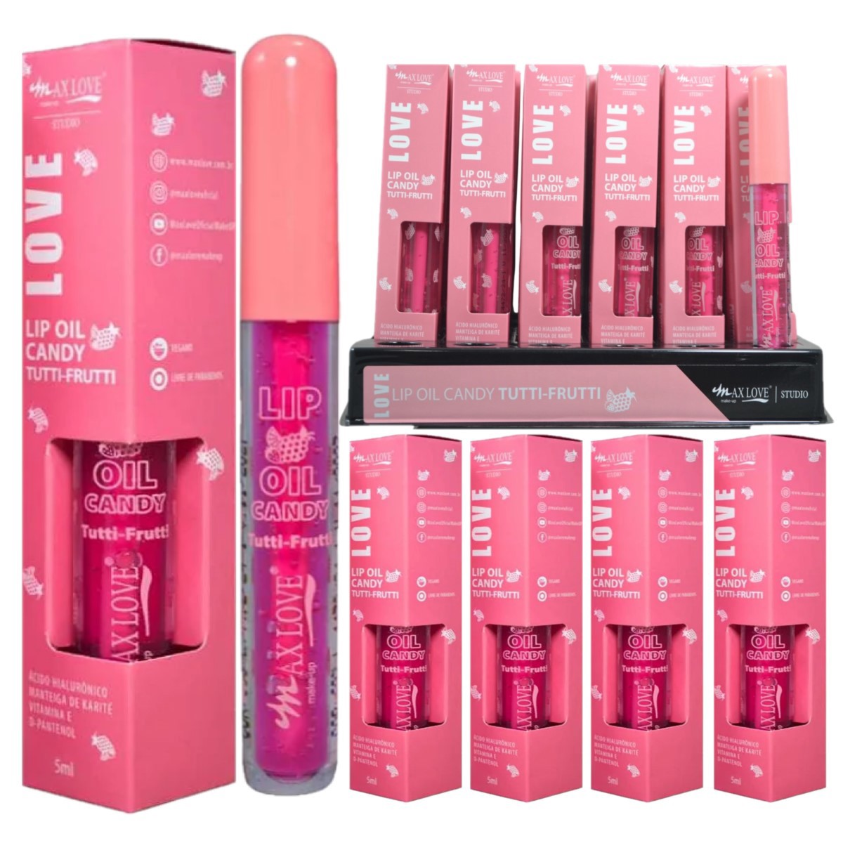 Max Love - Lip Oil Candy Tutti Frutti 603 - Distribuidora JCF