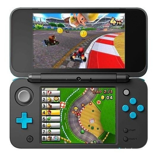 Nintendo 3ds New 2ds Xl Mario Kart 7 Bundle Cor Preto E Azul