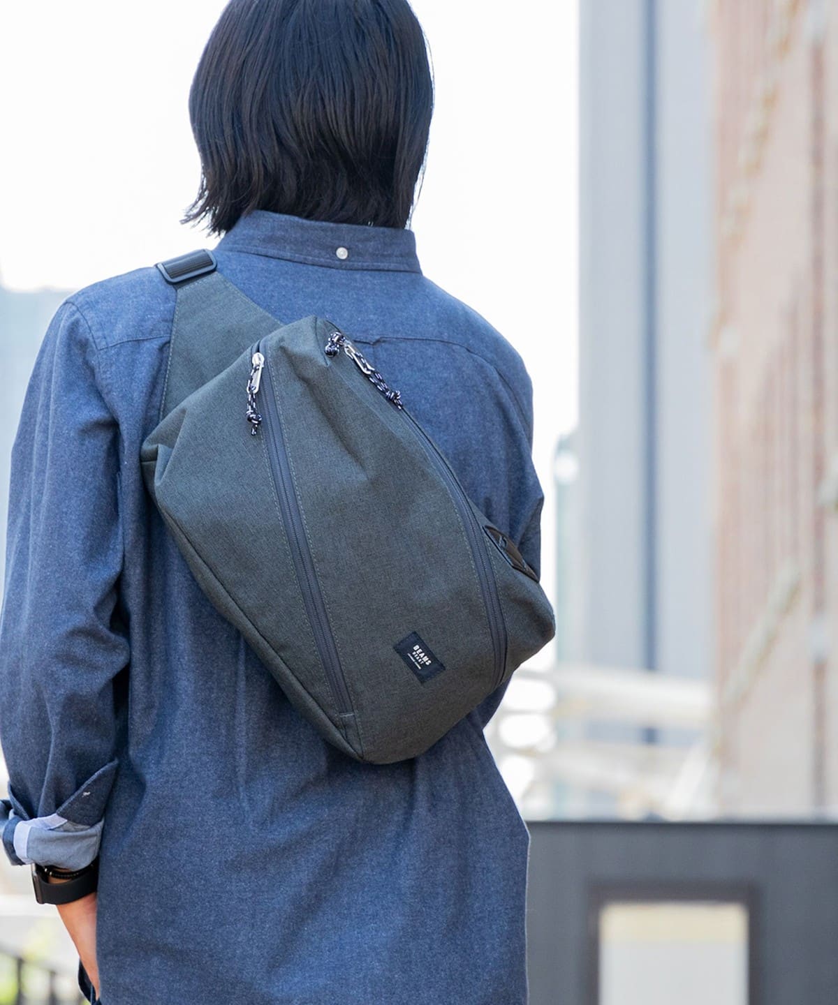 BEAMS HEART（ビームス ハート）ポリエステル 杢素材 ツイスト ジップ