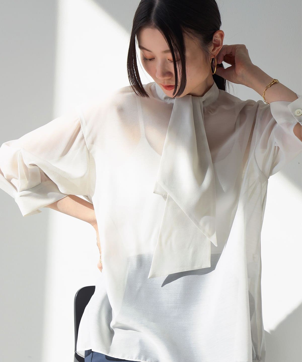 Demi-Luxe BEAMS（デミルクス ビームス）オーガンジー リボンタイ