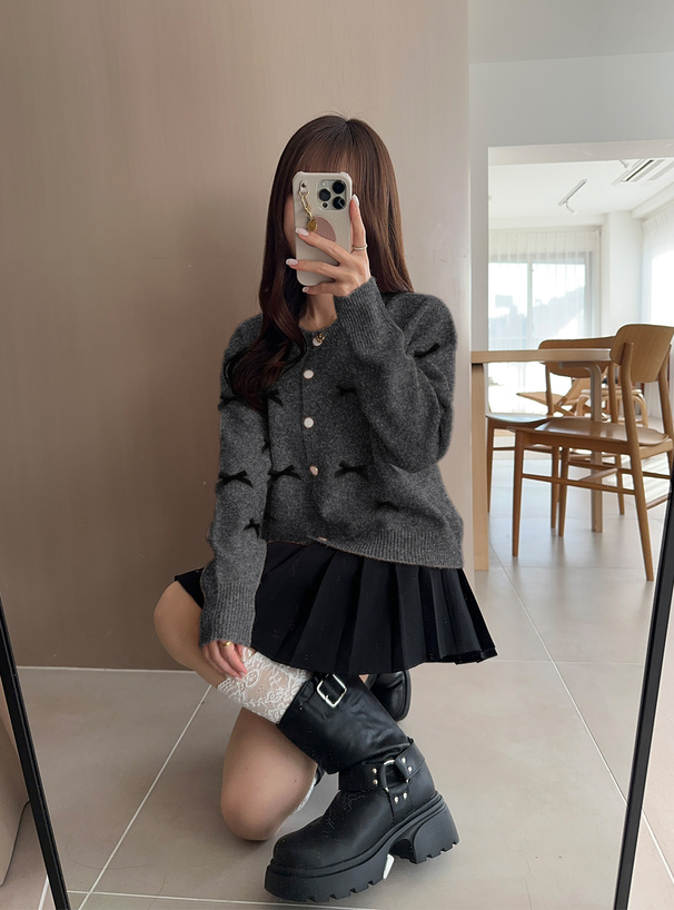 リボンニットカーディガン[cu476] | レディースファッション通販の