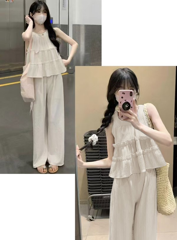 ティアードトップス×ワイドパンツセットアップ[ac2560] | レディース