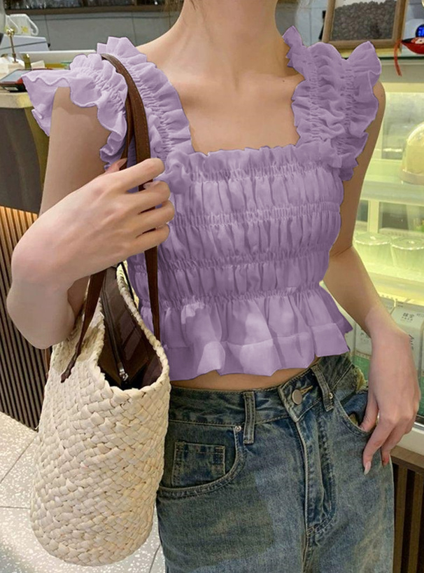 シャーリングフリルキャミソールブラウス[ac2419] | レディース