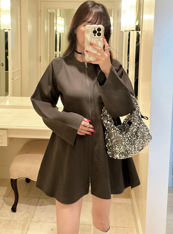 ダブルジップペプラムニットカーディガン[gn202] | レディース