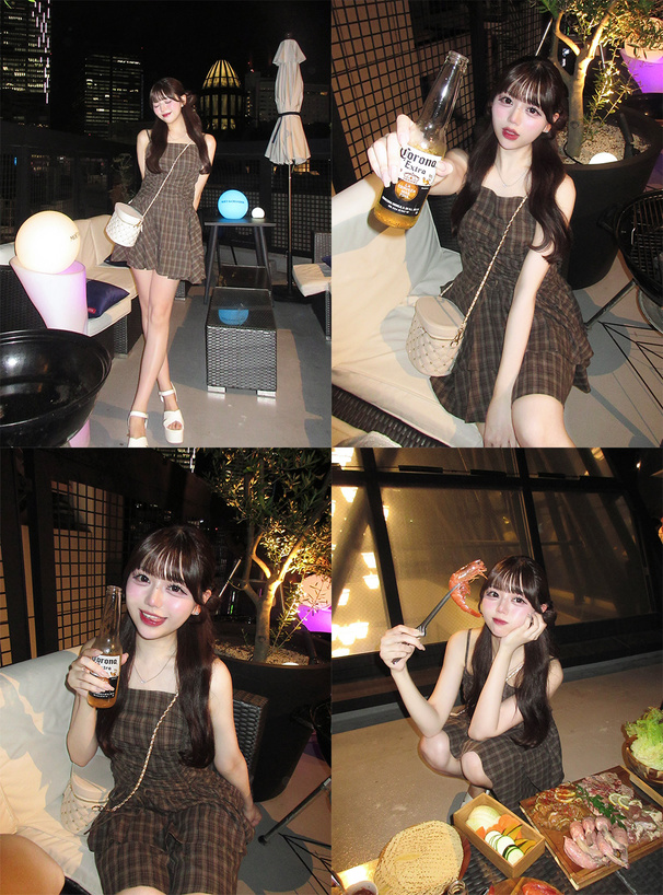 チェック柄ドロストリボンミニワンピース[dk1357] | レディース