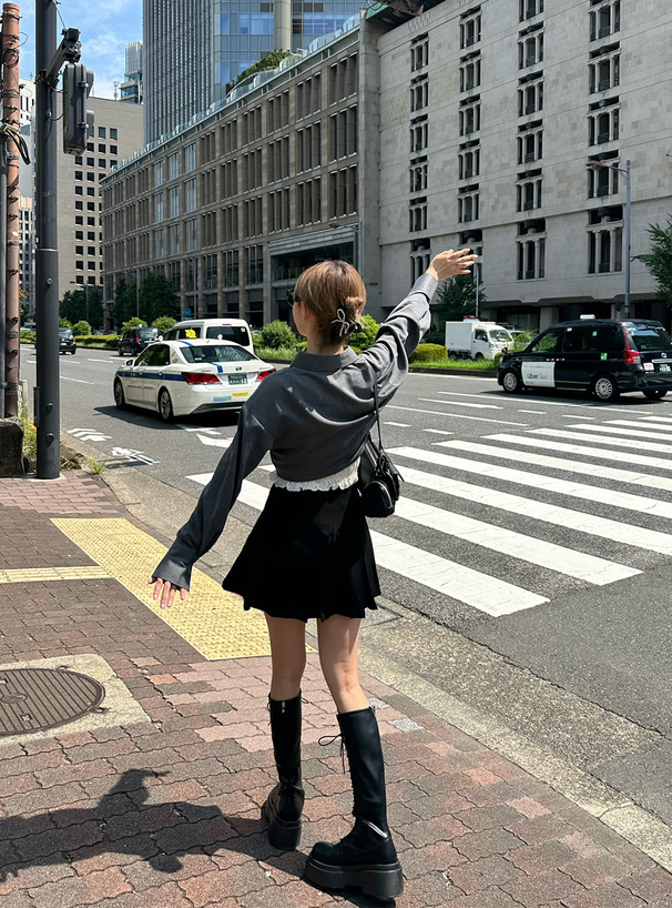 レースアップレザーロングブーツ[fa076] | レディースファッション通販