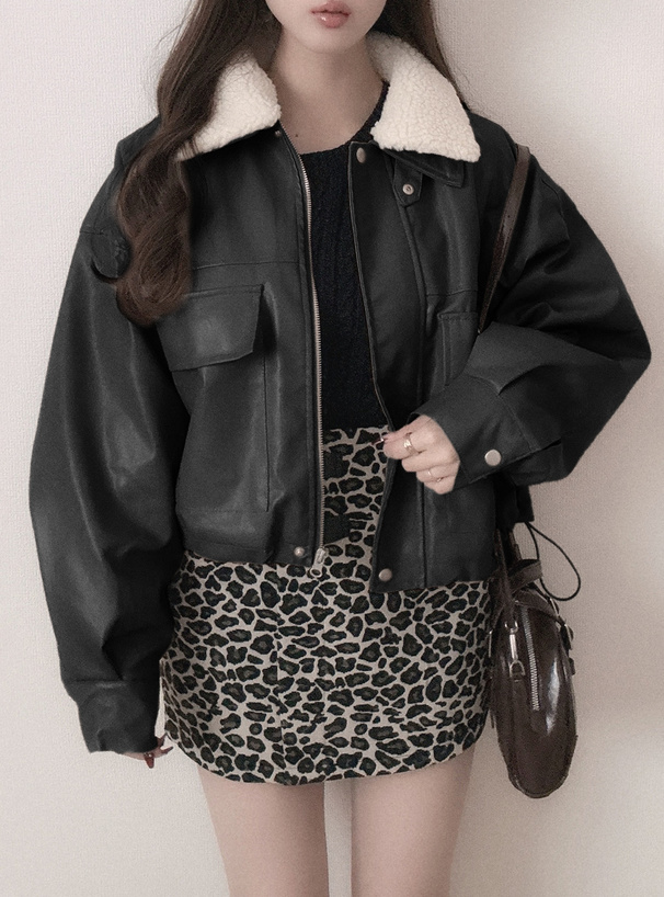 襟2Wayボア付きレザージャケット[kd90] | レディースファッション通販